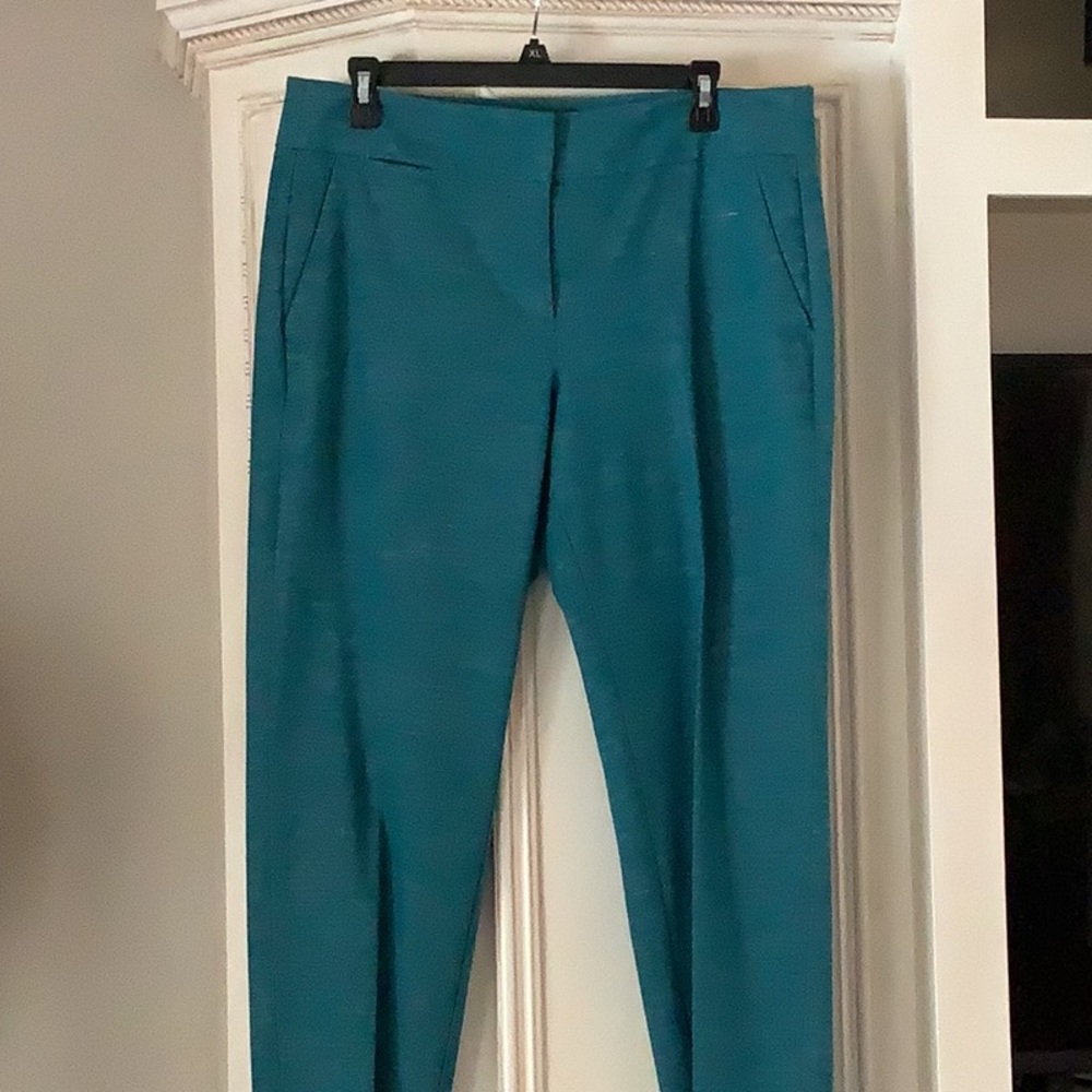 LOFT Teal green “Julie” crop pants
